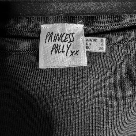 NWOT Princess Polly Mini Dress sz 4 US Black Bell Sleeve Bodycon Stretch - Picture 7 of 13